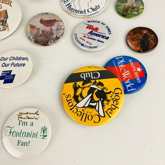 Collectible Artists Round Pins Pinbacks From Event Shows Some Signed Lot - Picture 13 of 16